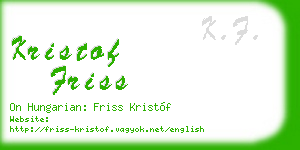 kristof friss business card